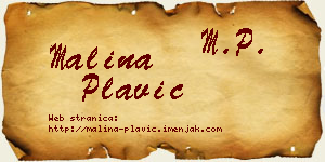 Malina Plavić vizit kartica